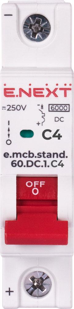 S081003 Модульний автоматичний вимикач e.mcb.stand.60.DC.1.C4, 1р, 4А, C, 6кА, DC