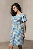 Сукня для вагітних та годуючих з тонкого джинсу у клітинку Sherry M Блакитний, фото 7