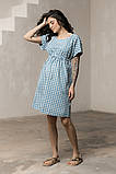 Сукня для вагітних та годуючих з тонкого джинсу у клітинку Sherry M Блакитний, фото 8