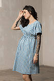 Сукня для вагітних та годуючих з тонкого джинсу у клітинку Sherry M Блакитний, фото 9