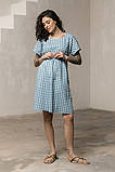 Сукня для вагітних та годуючих з тонкого джинсу у клітинку Sherry M Блакитний, фото 5