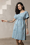 Сукня для вагітних та годуючих з тонкого джинсу у клітинку Sherry M Блакитний, фото 6