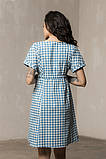 Сукня для вагітних та годуючих з тонкого джинсу у клітинку Sherry M Блакитний, фото 2