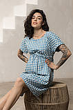 Сукня для вагітних та годуючих з тонкого джинсу у клітинку Sherry M Блакитний, фото 3