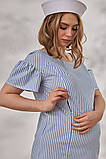 Сукня для вагітних та годуючих літня в смужку Kamilla Юла Мама розмір L Блакитний, фото 8
