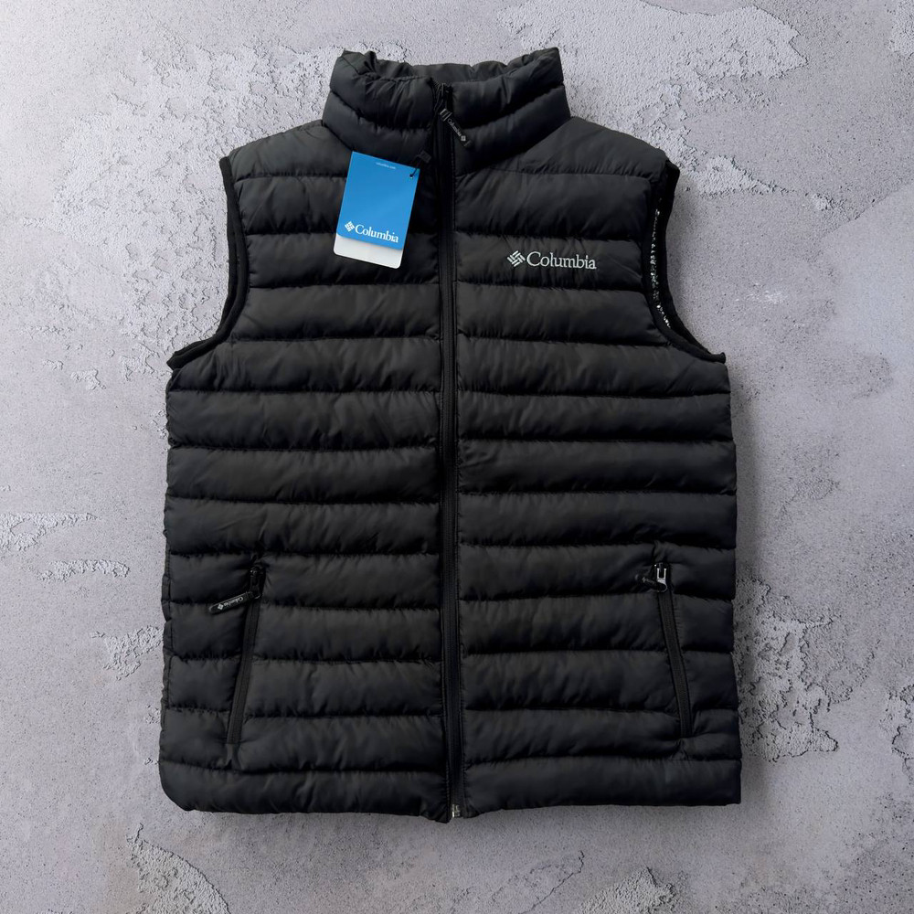 Чоловіча жилет стьобаний Columbia безрукавка спортивна Туреччина чорний | Жилетка чоловіча. Живе фото, фото 1
