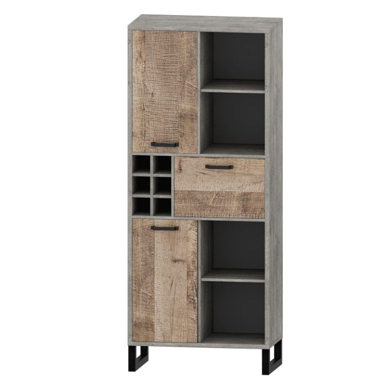 Сучасна книжкова шафа пенал 3Д з полицями в стилі лофт 80 см на ніжках у вітальню зал кімнату Барі Сокме