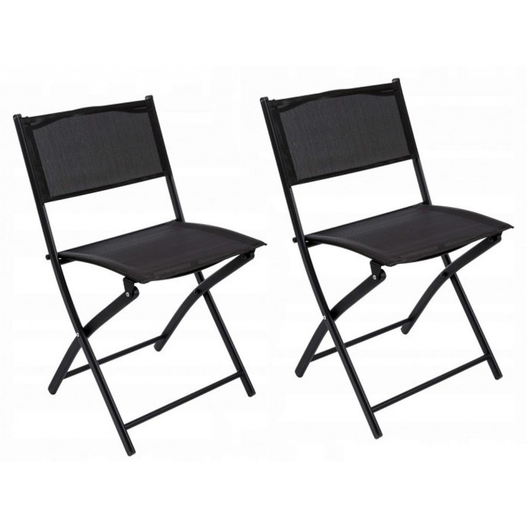 Стілець садовий розкладний комплект 2 шт Bonro B-001 чорний