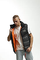 Сіраа чоловіча жилетка Nike Golf Windrunner Grey Black тепла без рукавів Безрукавка Найк непромокаюча плащівка осінь, фото 5