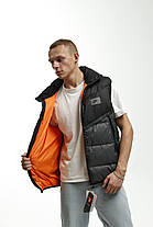 Сіраа чоловіча жилетка Nike Golf Windrunner Grey Black тепла без рукавів Безрукавка Найк непромокаюча плащівка осінь, фото 6
