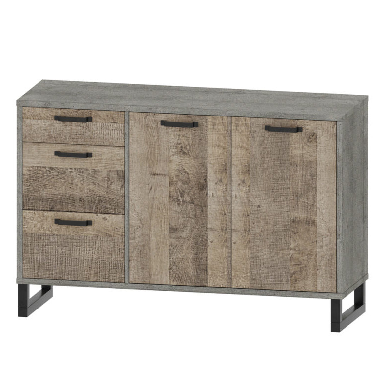 Сучасний комбінований комод 2Д3Ш лофт на ніжках 140см з шухлядами та дверцятами у вітальню зал ДСП Барі Сокме