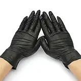 Рукавички нітрилові неопудрені Care365, щільні 5г, чорні (S), 100шт/уп, фото 3