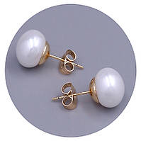 Сережки-гвоздики XР з перлами. Позолота 18К. Діаметр: 13 мм. 12 пар