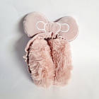 Хутряні навушники Пушистики Бантики пудра, об'єм голови 52-56 см, фото 3
