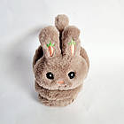 Хутряні дитячі навушники Зайчики з морквинами коричневі, об'єм голови 52-56 см, фото 2