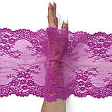 Еластичне (стрейчеве) мереживо рожевого кольору, ширина 22,5 см., фото 2