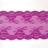 Еластичне (стрейчеве) мереживо рожевого кольору, ширина 22,5 см., фото 5