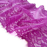 Еластичне (стрейчеве) мереживо рожевого кольору, ширина 22,5 см., фото 4