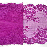 Еластичне (стрейчеве) мереживо рожевого кольору, ширина 22,5 см., фото 6