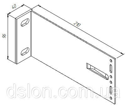 Кронштейн алюмінієвий KMD L210*100*40МS, фото 1
