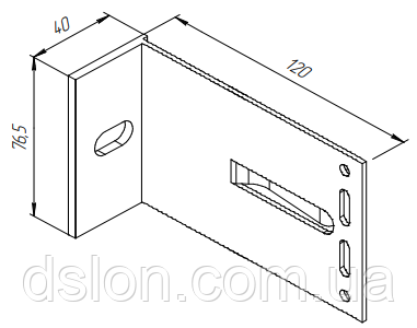Кронштейн алюмінієвий KMD L120*75*40M
