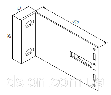 Кронштейн алюмінієвий KMD L160*100*40МS, фото 1