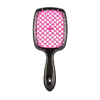 Гребінець для волосся Hollow Comb Superbrush Plus чорний з рожевим