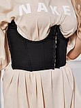 Сексуальний короткий корсет-пояс - чорний S (1005001907234261), фото 4
