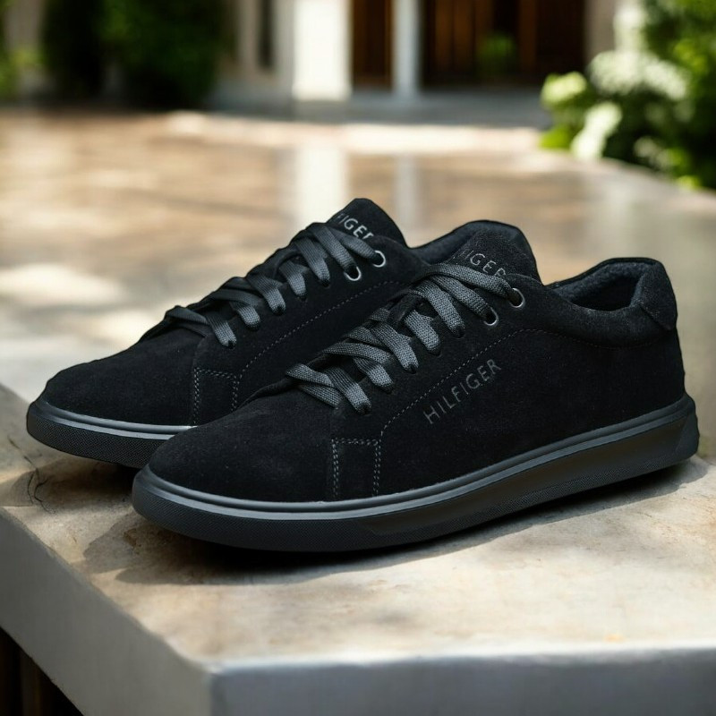 Чоловічі замшеві кеди (натуральна замша) чорні демісезонні, кеди для чоловіків на весну осінь, розмір 40-45, фото 1