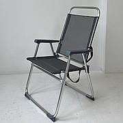 Сіре складне крісло з ручкою METAL GRAY
