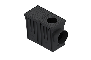 Бокс водостічний пластиковий Easy 140х310 з горизонтальним відводом 110 чорний