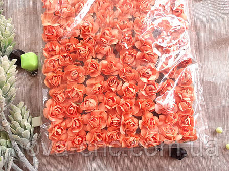 Декоративні паперові квіти помаранчевий-1 144 квітки, фото 1