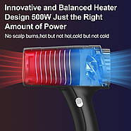 Компактний акумуляторний фен для сушіння та укладання волосся WHD-01 Бездротовий фен потужністю 500 Вт Рожевий, фото 4