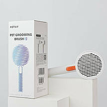 Щітка пуходерка для грумінгу тварин PETKIT Pet Grooming Brush 2 слікер для котів і собак самоочисна, фото 6