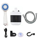 Душ портативний, металевий шланг, Portable Outdoor Shower з акумулятором та USB зарядкою, фото 4
