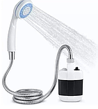 Душ портативний, металевий шланг, Portable Outdoor Shower з акумулятором та USB зарядкою, фото 5
