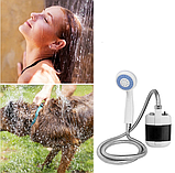 Душ портативний, металевий шланг, Portable Outdoor Shower з акумулятором та USB зарядкою, фото 8
