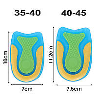 Підп'ятники силіконові при шпорі для взуття 35-40. Коректори для стопи у взуття. Напівустілки гелеві, фото 4