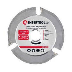 Диск пиляльний для дерева з твердосплавними напайками 125*22.2*0 мм INTERTOOL CT-3014