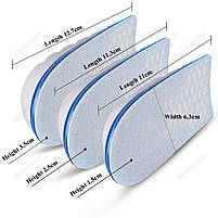 Силіконові підп'ятники для збільшення росту 1,5см. Напівустілки гелеві для взуття з додатковою амортизацією для п'ят, фото 2