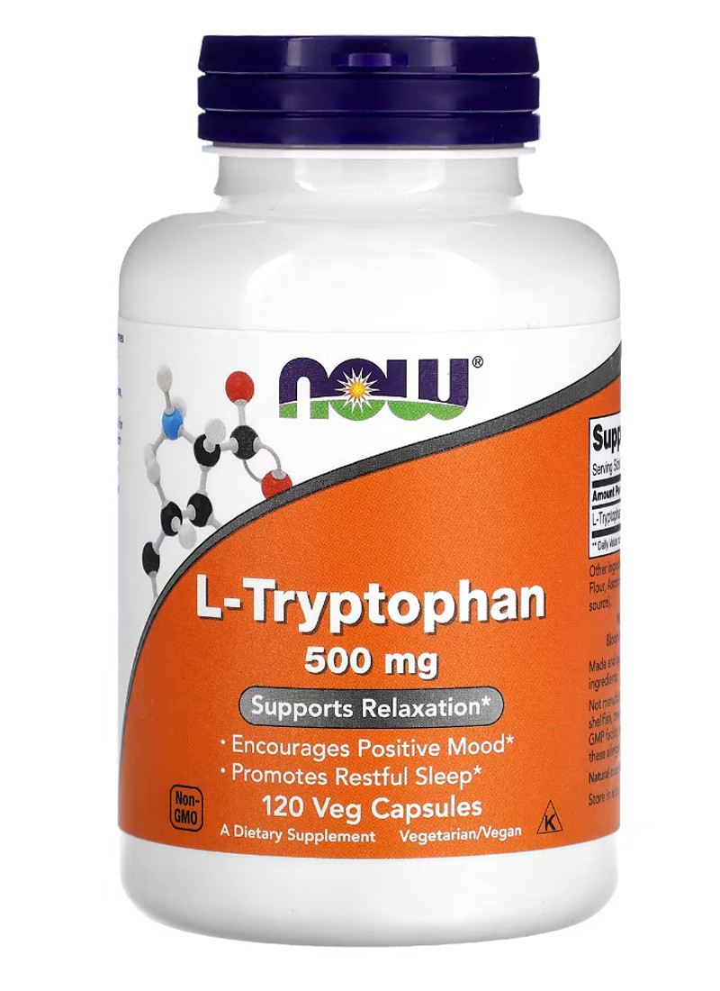 Амінокислота L-Триптофан NOW Foods L-Tryptophan 500мг 120 капс США