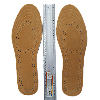 Устілки обрізні шкіряні у взуття 40-44 розмір коричневі. Устілки у туфлі. Устілки для класичного взуття, фото 2