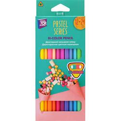 Олівці кольорові Cool For School Pastel Преміум, двосторонні,тригранні , 24 кольори CF15187 smart