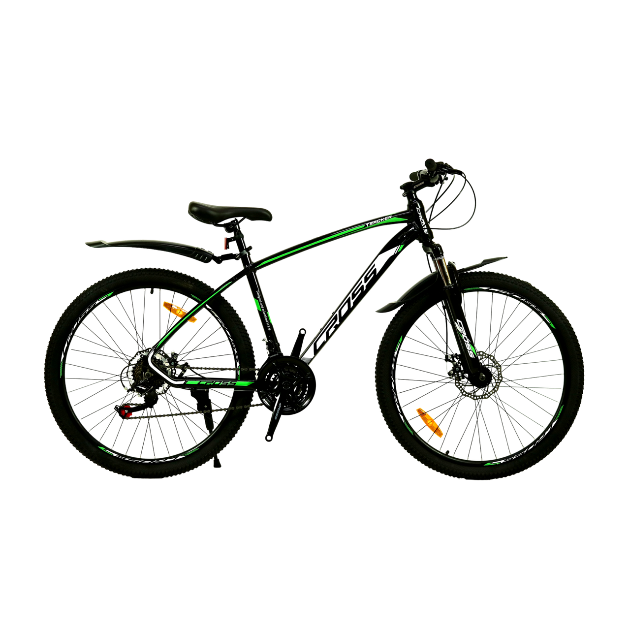 Велосипед CrossBike 24" Tracker 2024 Рама 15" black-green