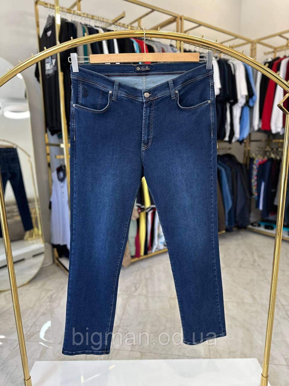 Чоловічі джинси на ремені Loro 0160 батал 40-48р темно-сині