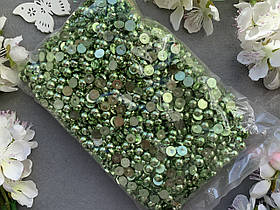 Напівнамистини глянець 8 мм, близько 2000 шт/уп, зеленого кольору оптом