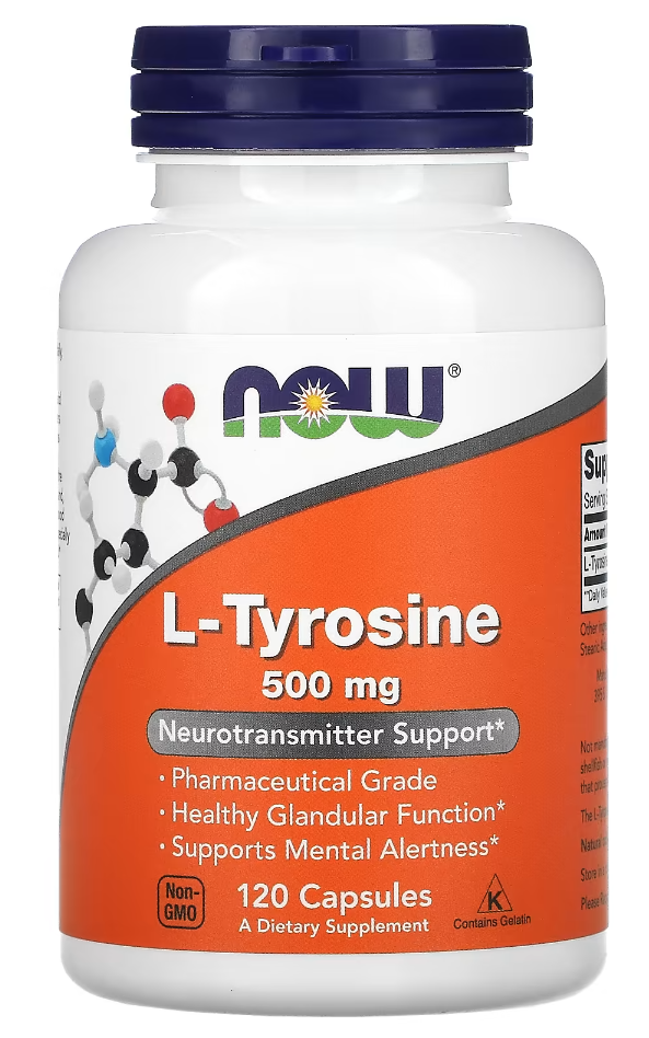 Амінокислота L-Тирозин NOW Foods L-Tyrosine 500мг 120 капс США