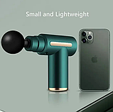 Масажер м'язовий ручний Massage Gun Акумуляторний перкусійний Масажний 4 насадки для рук ніг шиї, фото 4