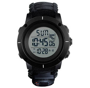 Годинник наручний 1213BK SKMEI PARACORD, BLACK BIG SIZE, Compass, термометр, свисток, крісла, 10465