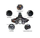 Налобний акумуляторний ліхтар BL-RJ-3000, ліхтарик на голову, фото 2